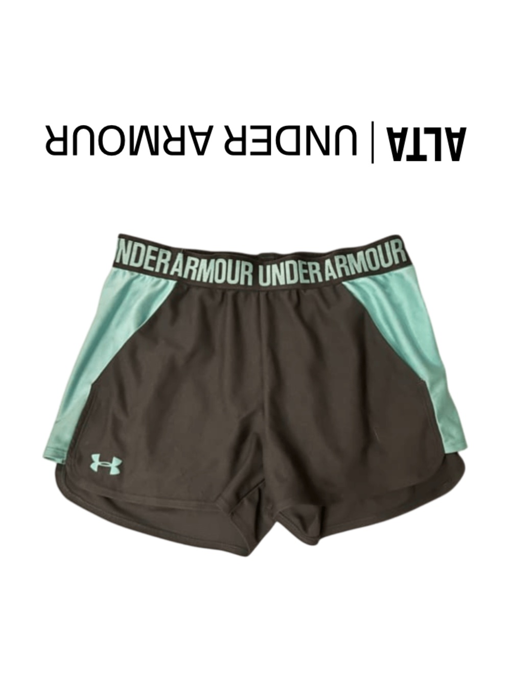 Under Armour Black and Aqua Band Sports Bra